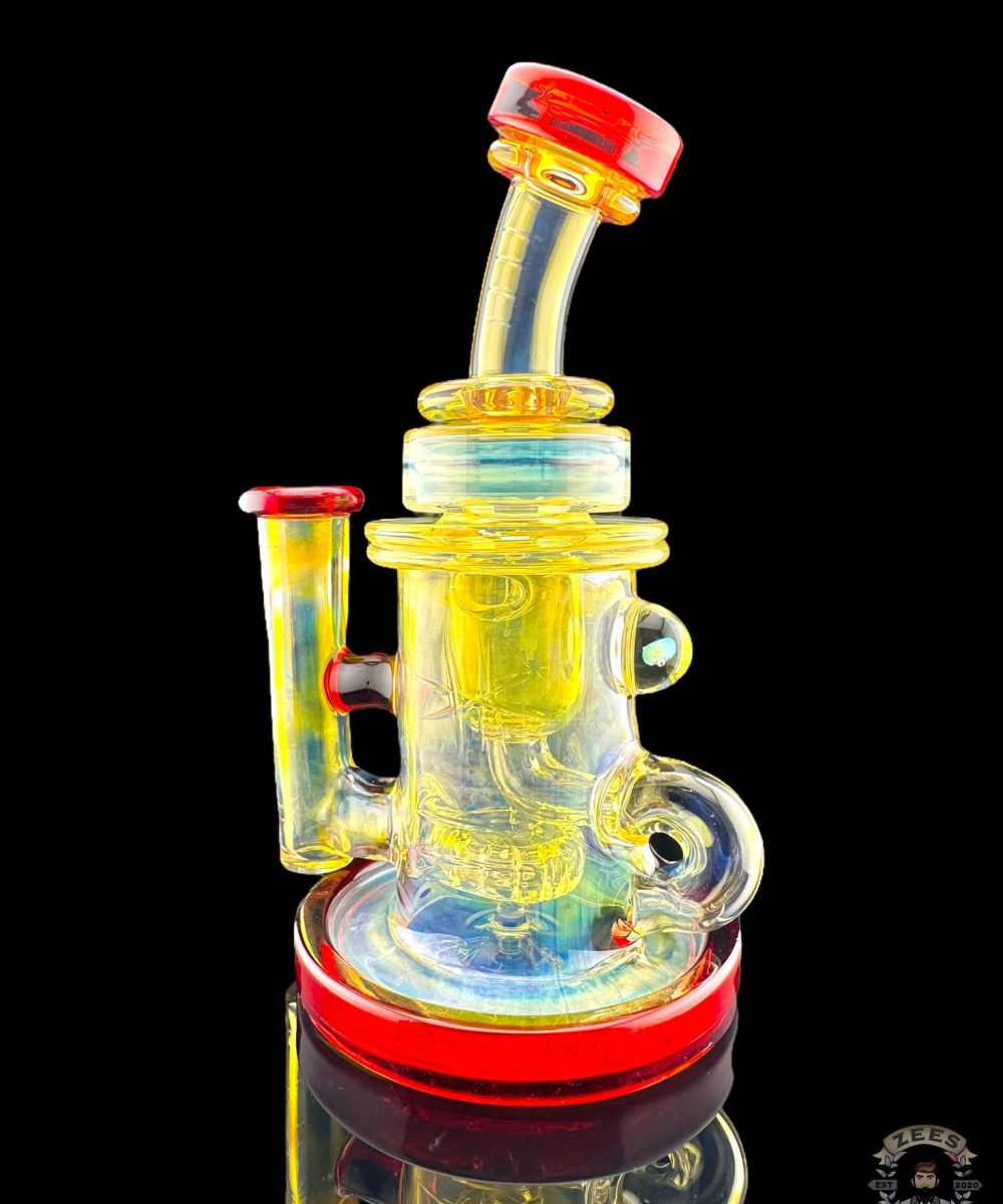 BRONX GLASS: SILVER FUMED X RED POMP