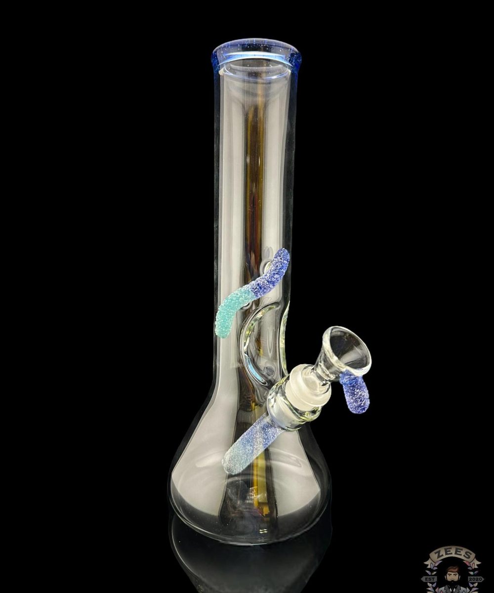 EMPERIAL GLASS: REALLY TEALLY AND BLUE DREAM WORM BEAKER