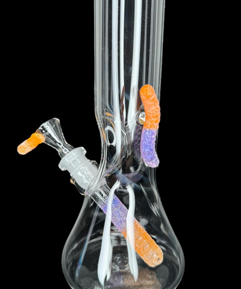 Alternative view of EMPERIAL GLASS: TANGIE/PURPLE LOLLIPOP WORM BEAKER