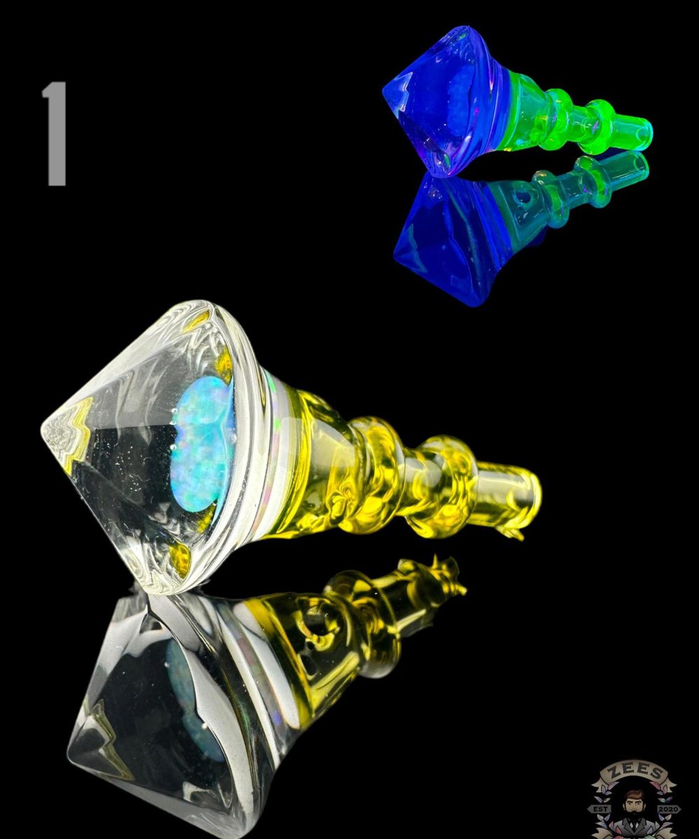OTW GLASS: 10MM COIN FACETED OPAL 3DXL PEAK PRO JOYSTICK CAP