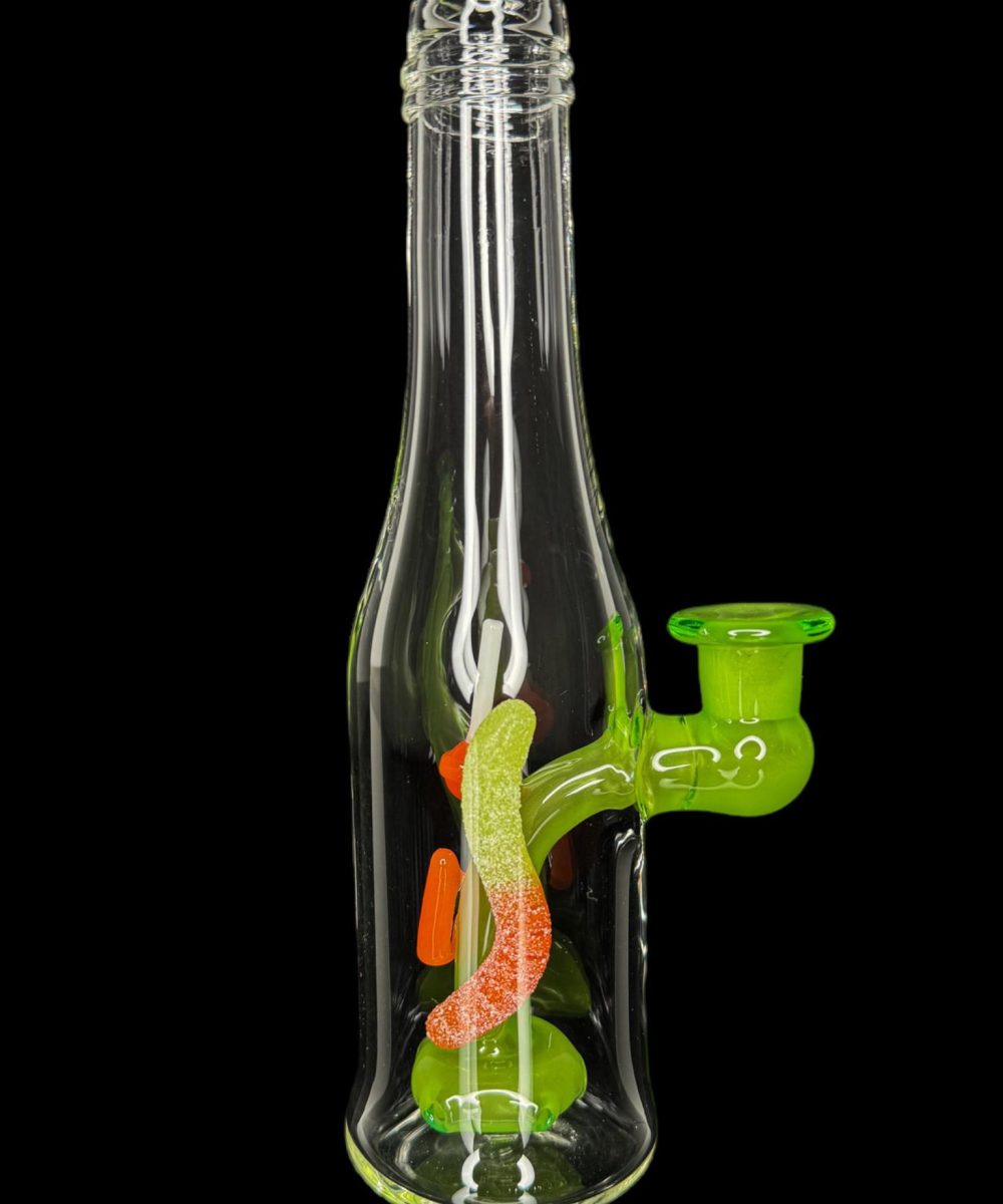 EMPERIAL GLASS: GREEN SLYME/TANGIE WORMS BOTTLE RIG