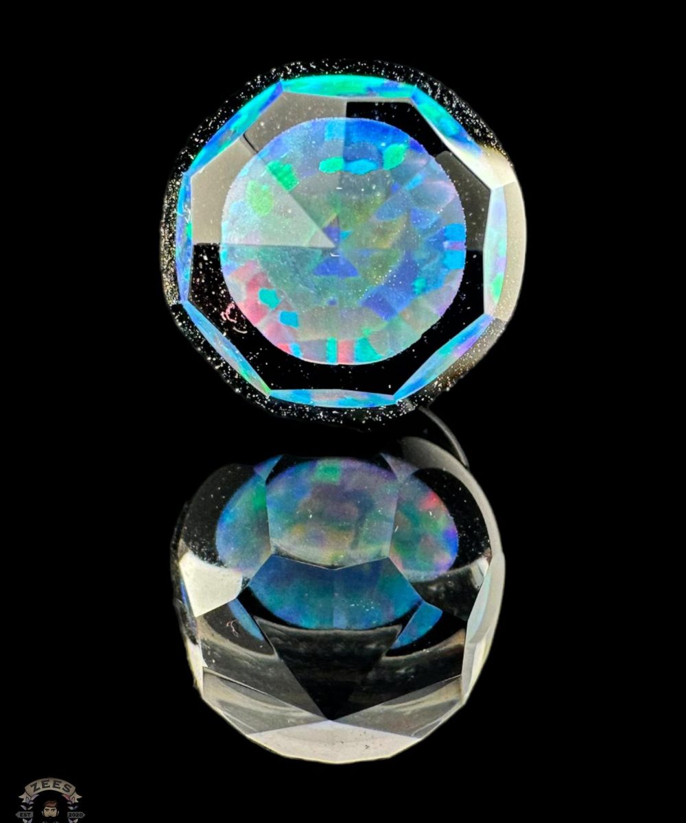 SMIR GLASS X MR FACET: FACETED ENCASED OPAL OCULUS PLUG BLACK BOTTOM