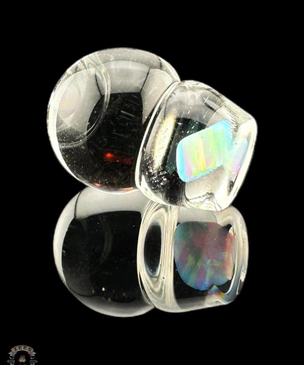 SMIR GLASS: FULL LENS ENCASED OPAL OCULUS PLUG CLEAR BOTTOM