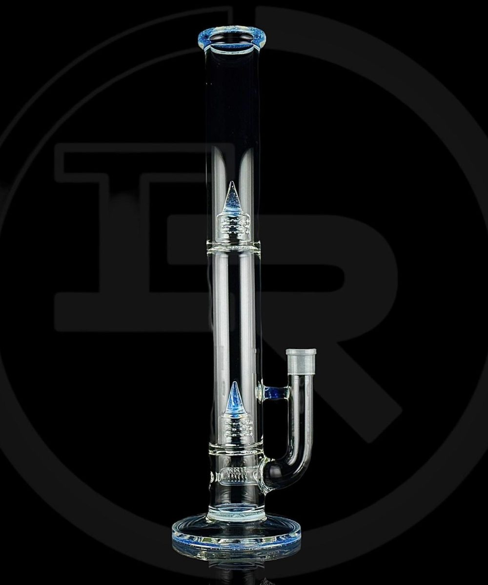 IRIDESCENT GLASS: TRIPLE GRIDDED STEM FLOWER TUBE SECRET WHITE