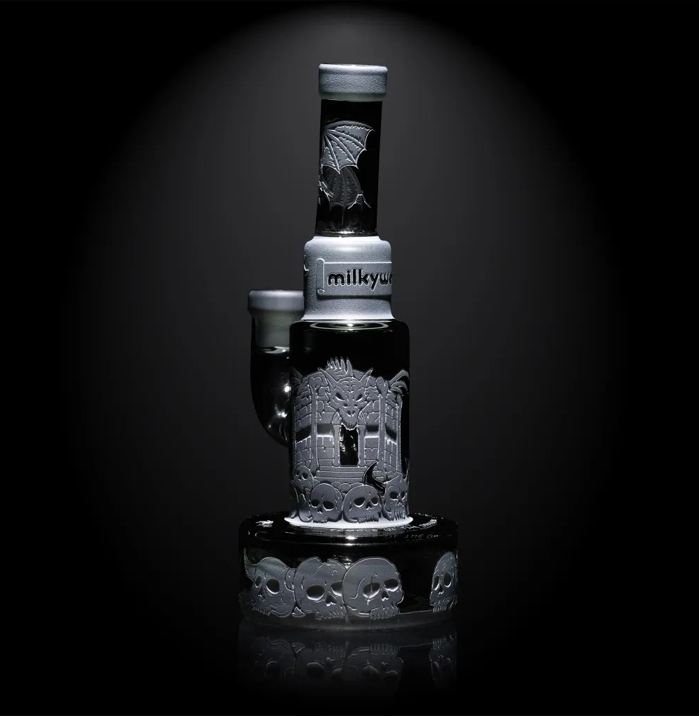 MILKY WAY GLASS: TEMPLE OF THE DRAGON 7″ DAB RIG-SMOKE (MK-1334)