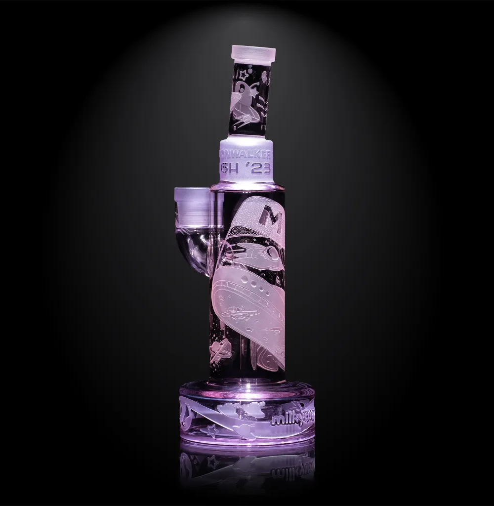 MILKY WAY GLASS: MOONWALKER HIGH 23 7″ DAB RIG- PINK (MK-1336)