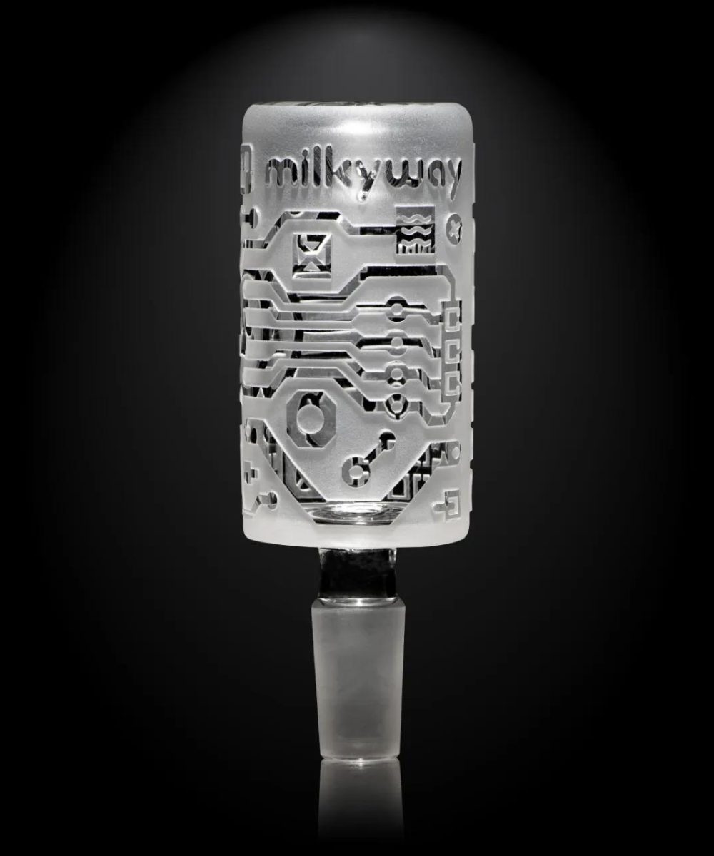 MILKY WAY GLASS: CIRCUITBOARD CLEAR LONG BOWL (MB-006)