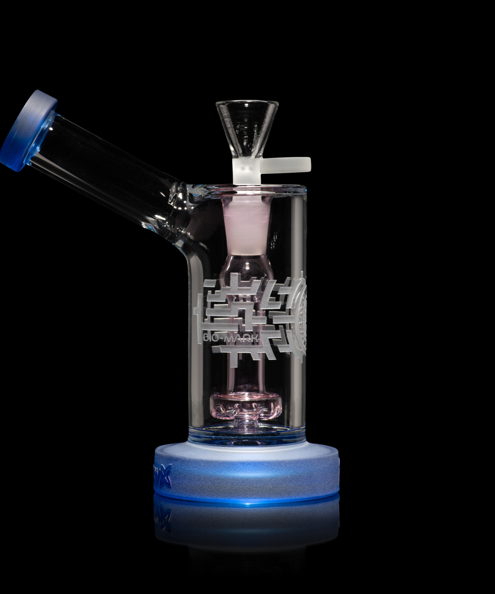 MILKY WAY GLASS: BIO-MARK 7" SIDECAR DAB RIG LIGHT BLUE (MX-302-2)