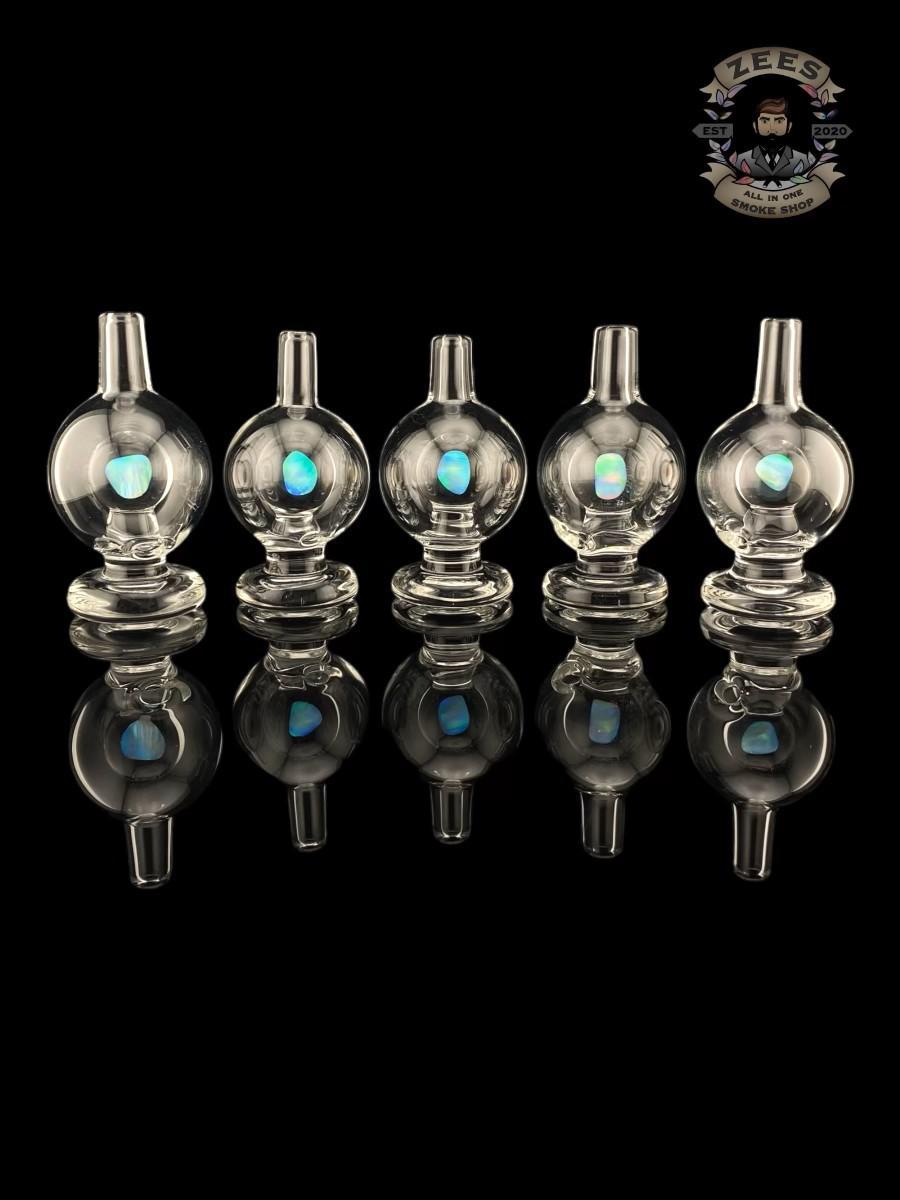 SOUP GLASS: 25MM CLEAR ENCASED OPAL CARB CAP