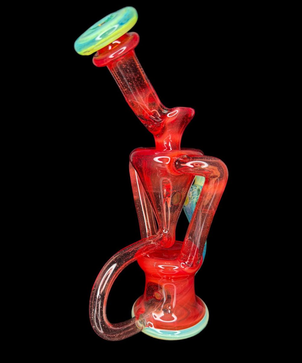 Alternative view of CURSE GLASS 2:1 RED POMP AND SLYME DUAL UPTAKE RECYCLER