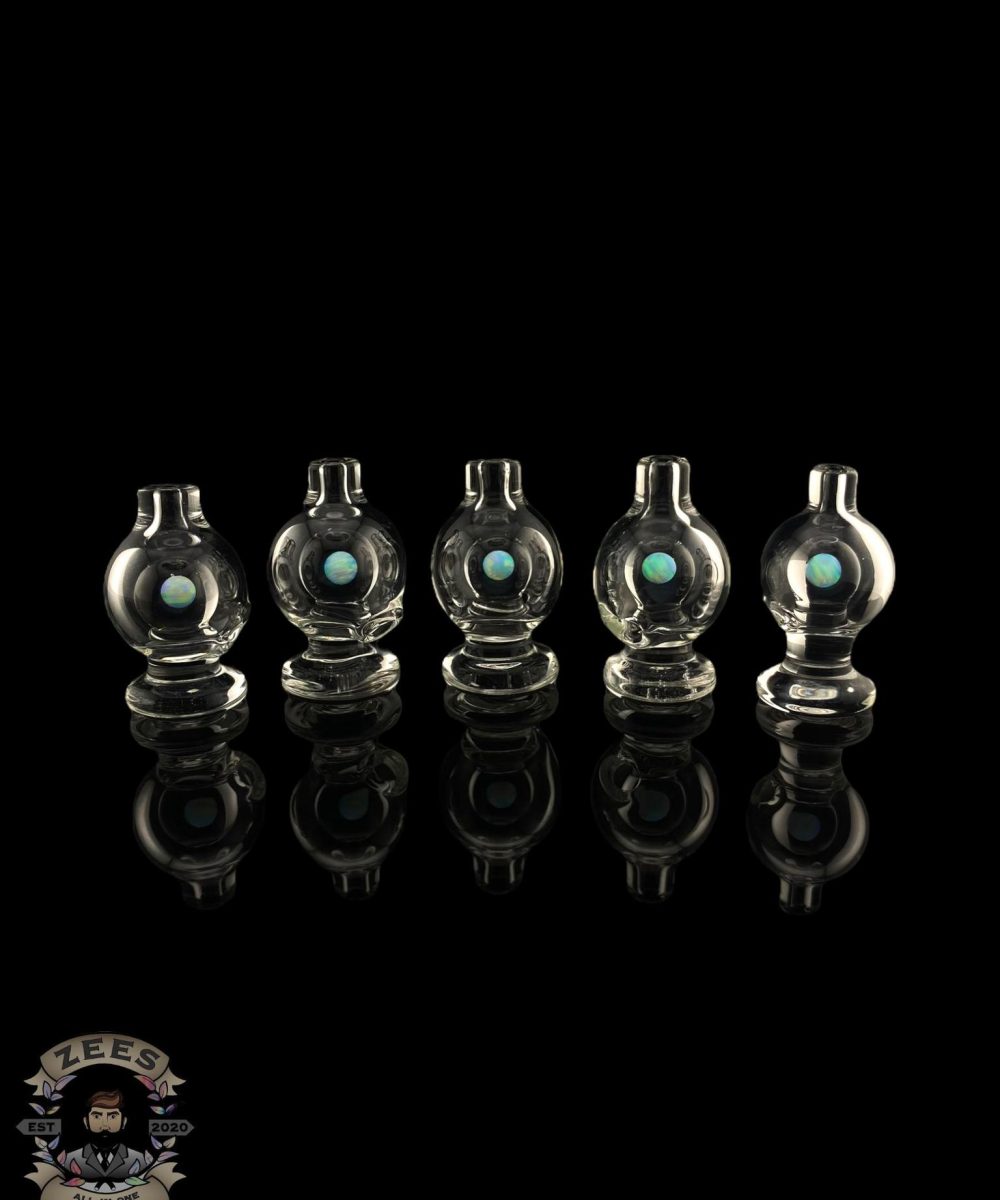 SOUP GLASS: CLEAR ENCASED OPAL PUFFCO PEAK BUBBLE CAP