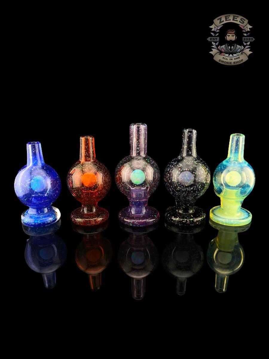 SOUP GLASS: 25MM CRUSHED OPAL ENCASED OPAL CARB CAP