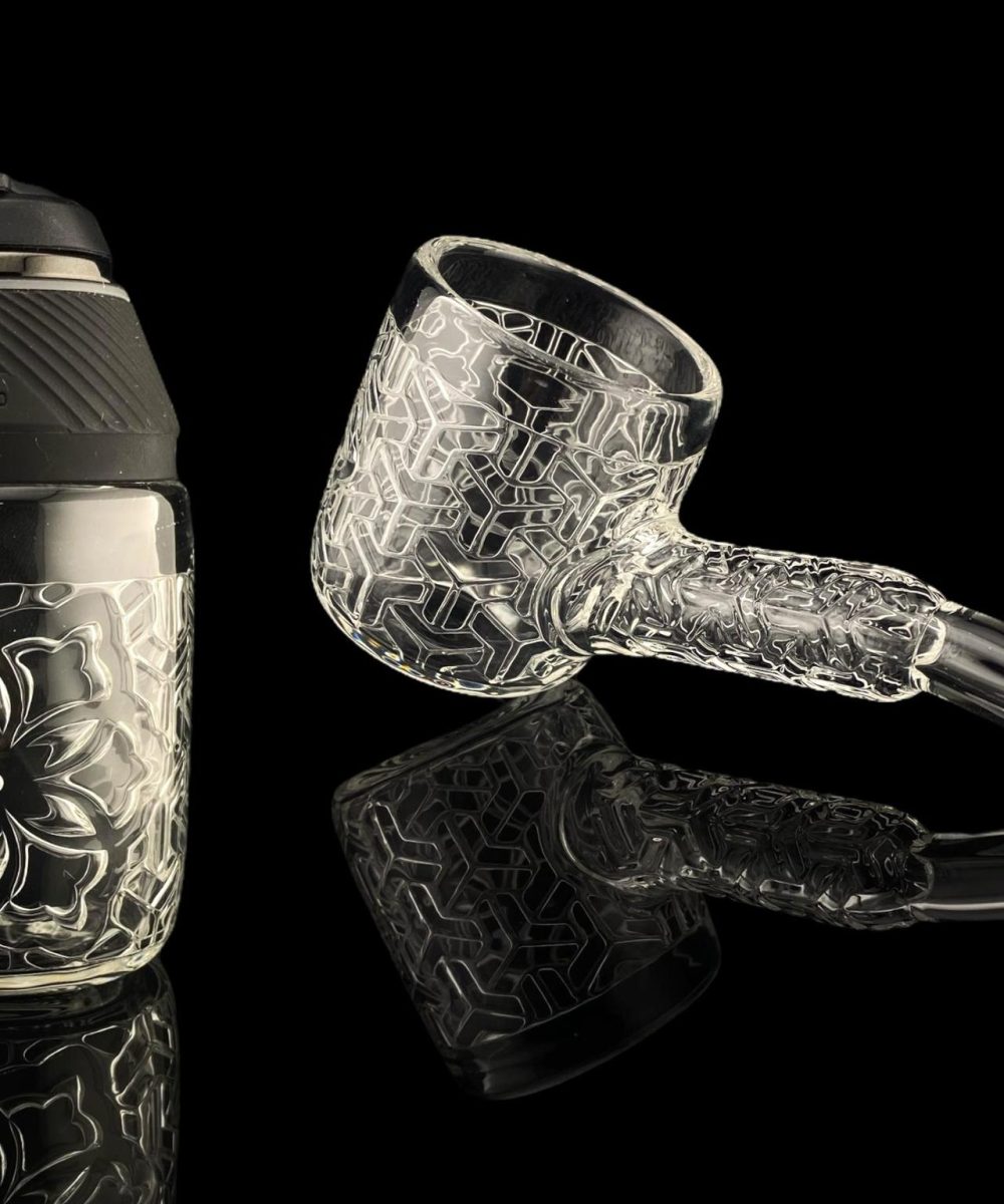 Alternative view of AVANT-GARDE ART GLASS: ENGRAVED LAYBACK PUFFCO PROXY ATTACHMENT