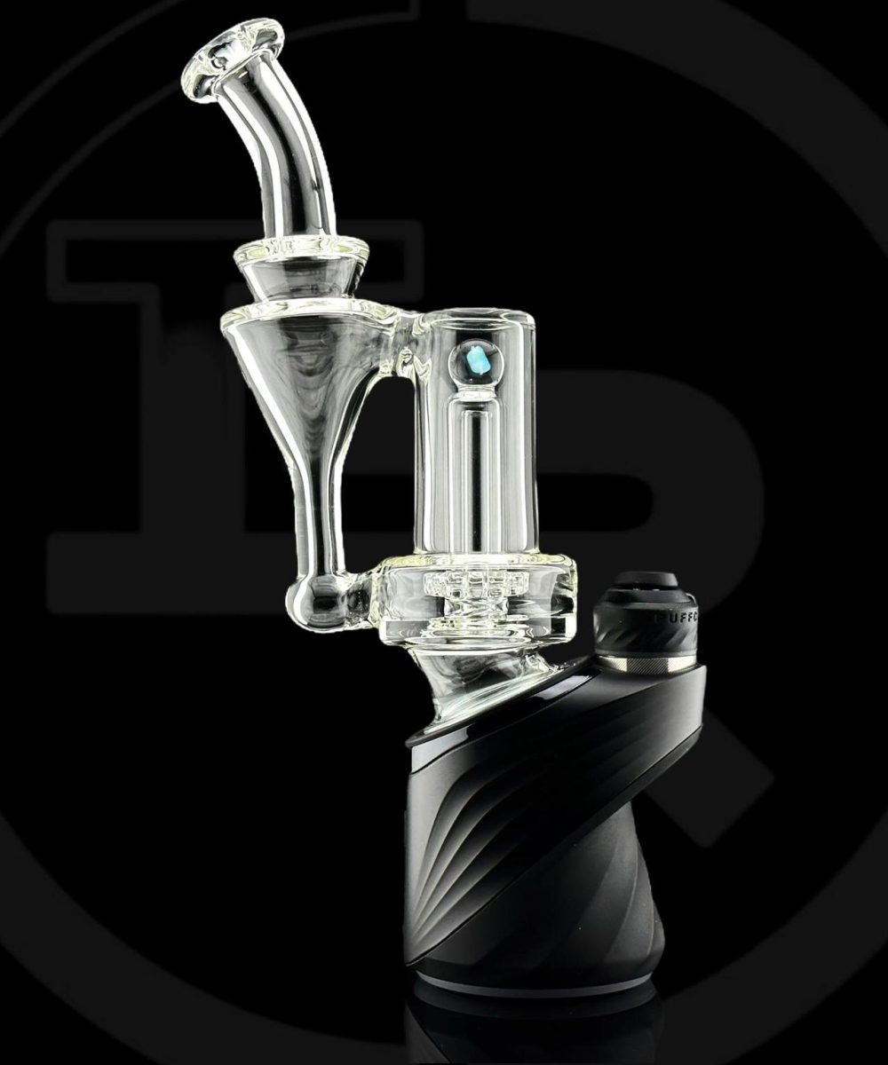 Alternative view of IRIDESCENT GLASS: CLEAR ENCASED OPAL RBR PUFFCO PEAK ATTACHMENT