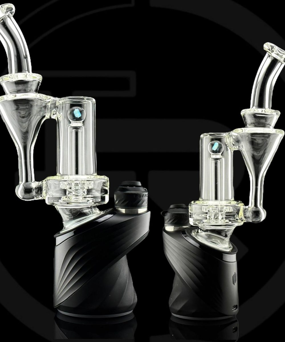 IRIDESCENT GLASS: CLEAR ENCASED OPAL RBR PUFFCO PEAK ATTACHMENT