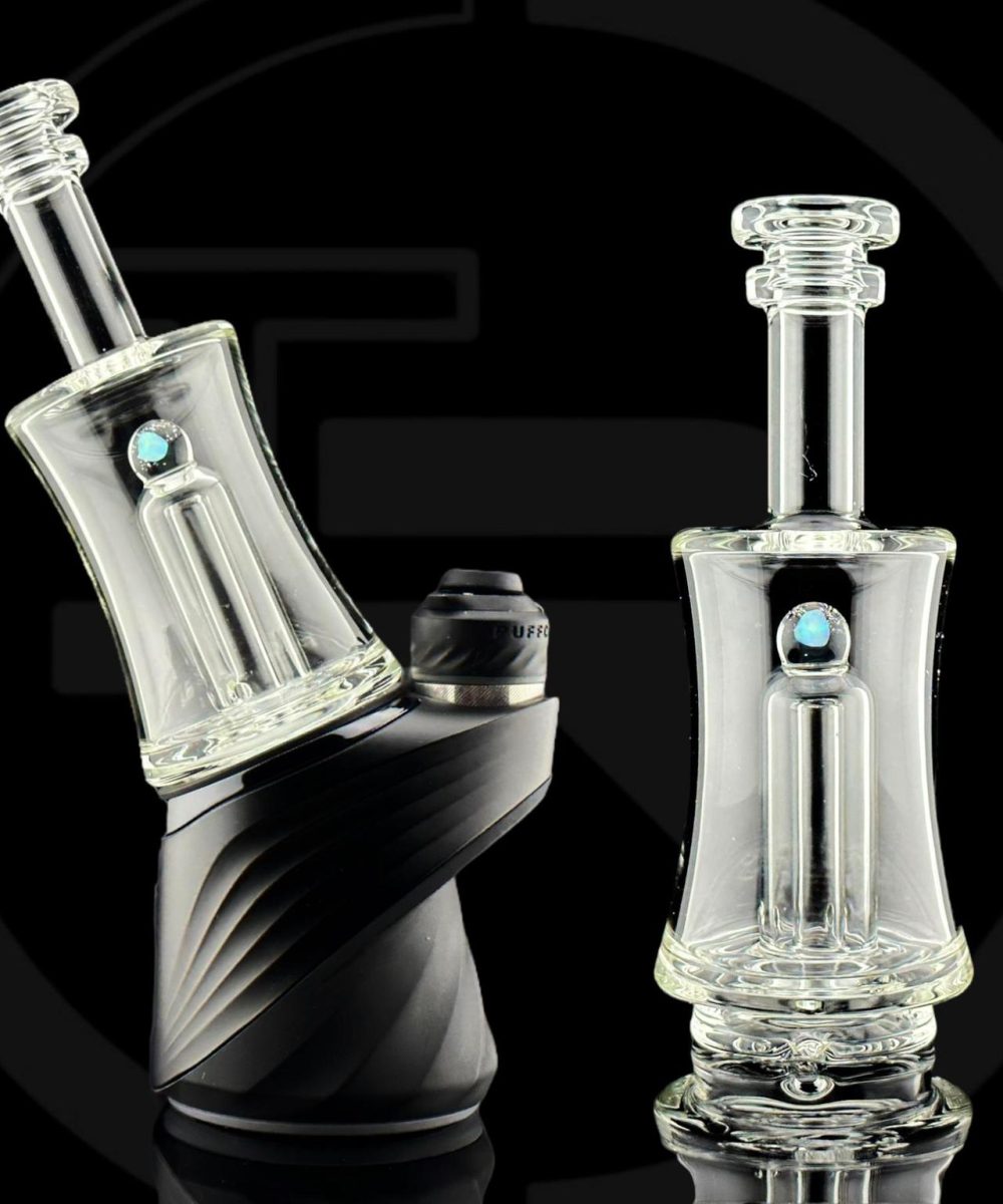 IRIDESCENT GLASS: CLEAR ENCASED OPAL PUFFCO PEAK ATTACHMENT