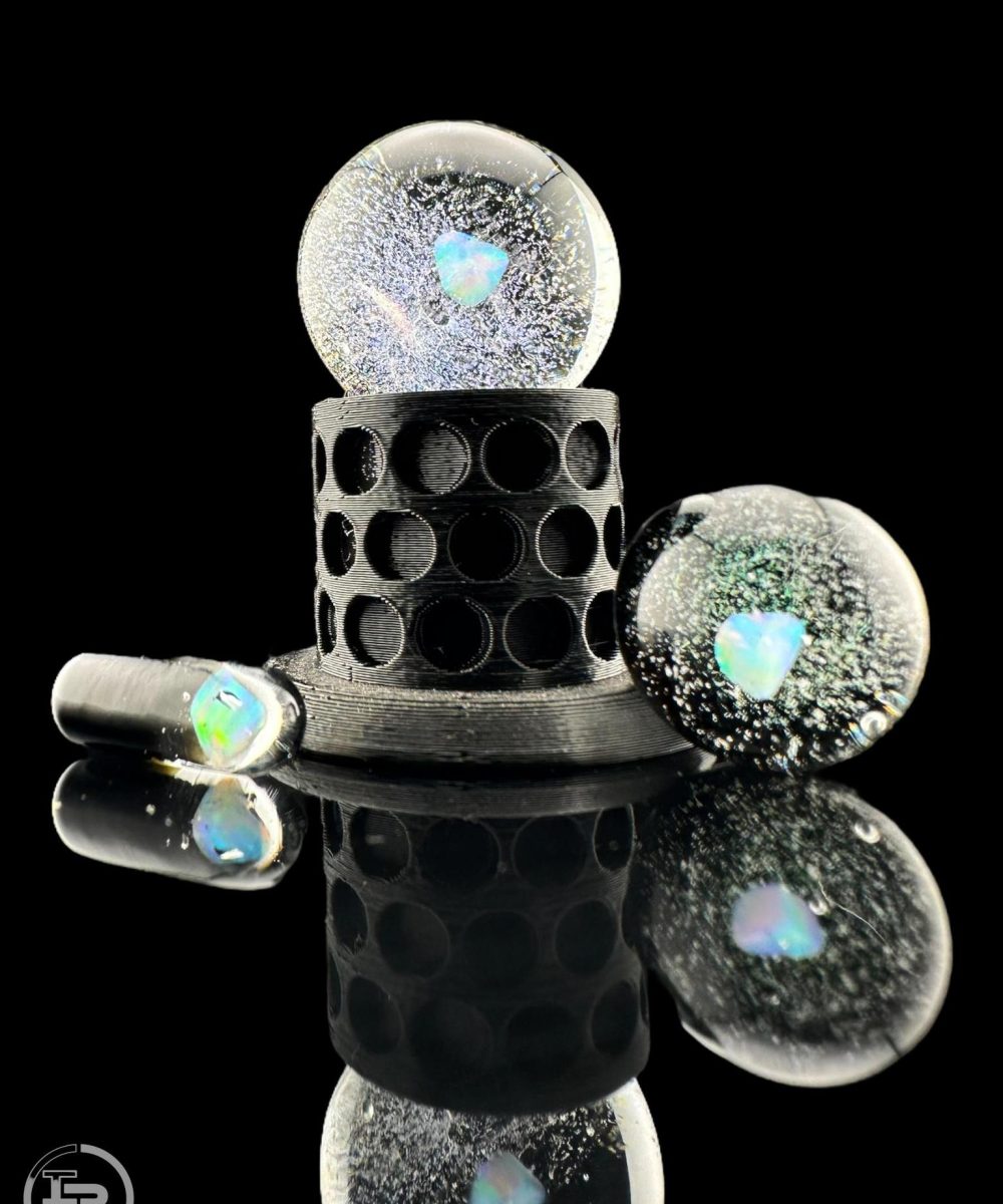 IRIDESCENT GLASS: ENCASED OPAL DICHRO 3PC SLURPER SET