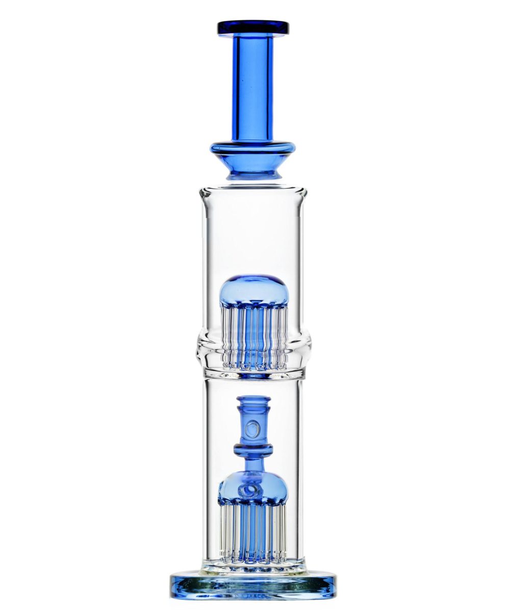Alternative view of IRIDESCENT GLASS: 13" DOUBLE TREE PERC WATER PIPE