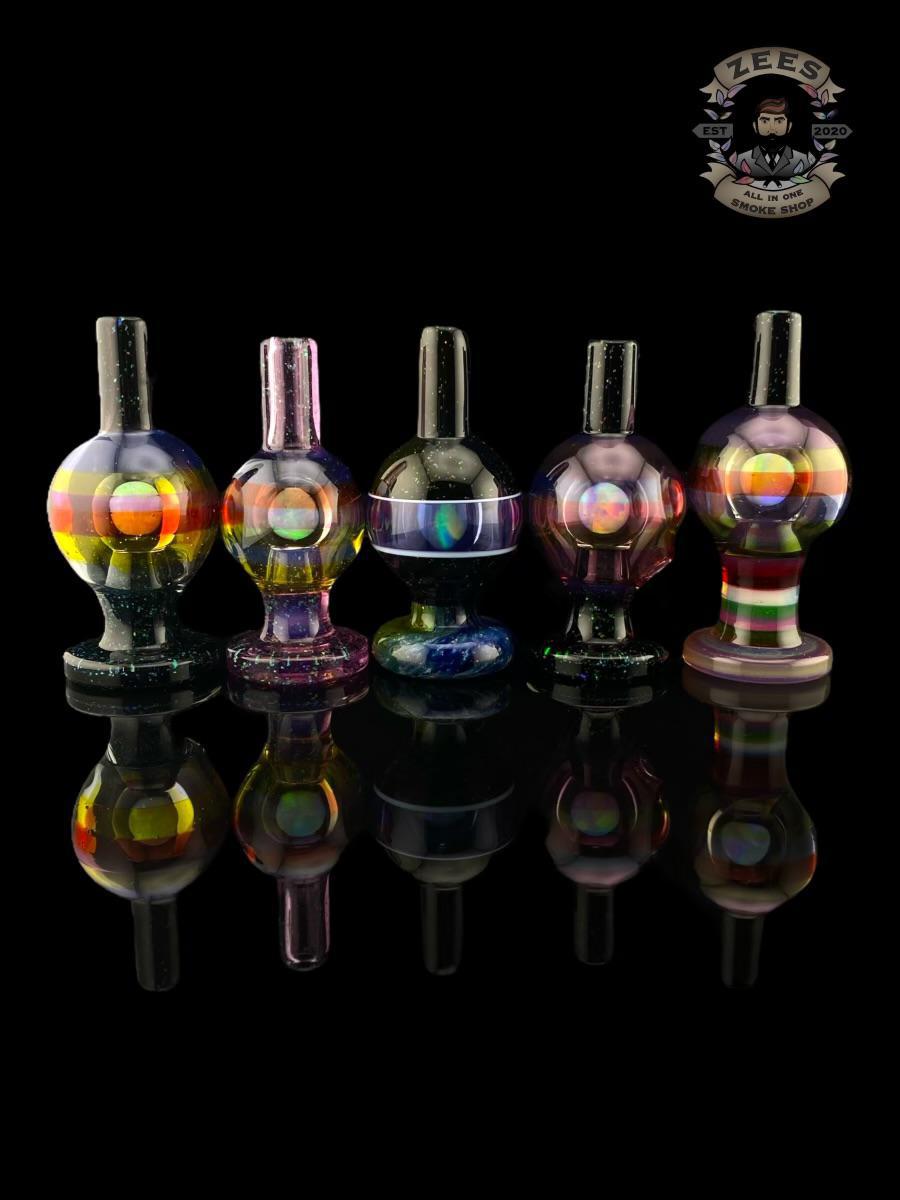 SOUP GLASS: 25MM COSMIC CROPAL ENCASED BUBBLE CAP