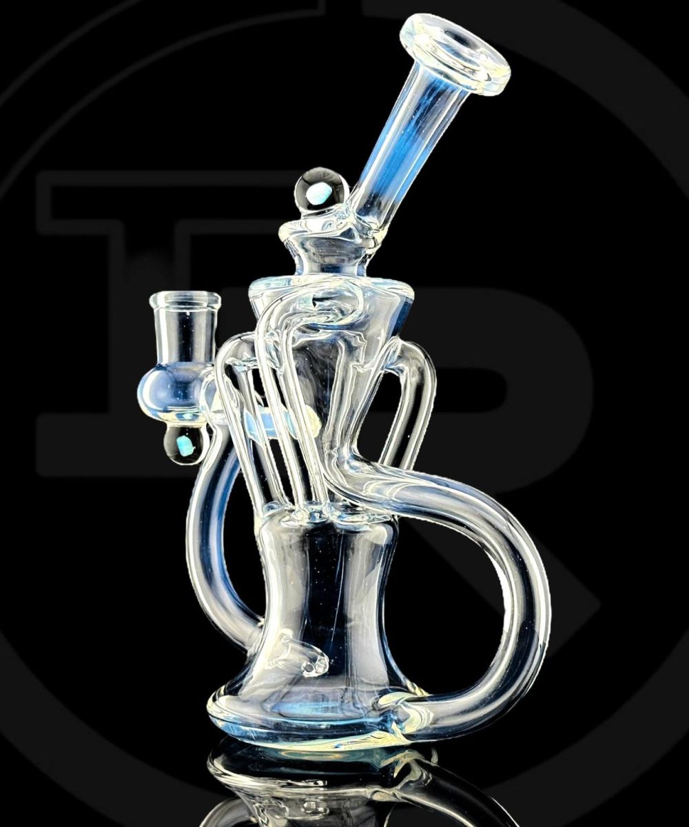 Alternative view of IRIDESCENT GLASS: 7" QUAD UPTAKE RECYCLER SECRET WHITE