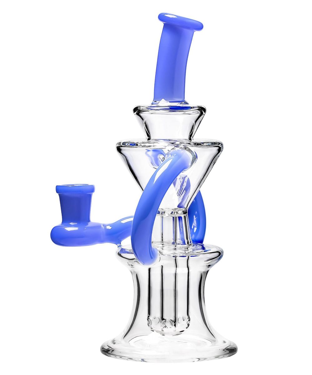 Alternative view of IRIDESCENT GLASS: 6" TWO CHAMBER DUAL RECYCLER COLOR ACCENTED