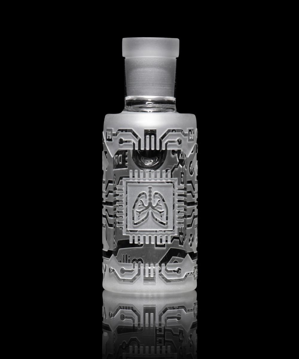 MILKY WAY GLASS: CLEAR 45 DEGREE WET ASH CATCHER (4 INCHES)