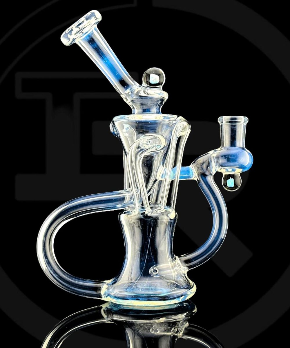 IRIDESCENT GLASS: 7" QUAD UPTAKE RECYCLER SECRET WHITE