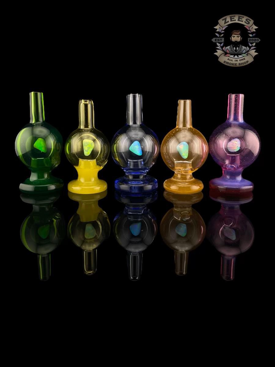SOUP GLASS: 25MM FULL COLOR ENCASED OPAL CARB CAP GLASS VEGAS DROP