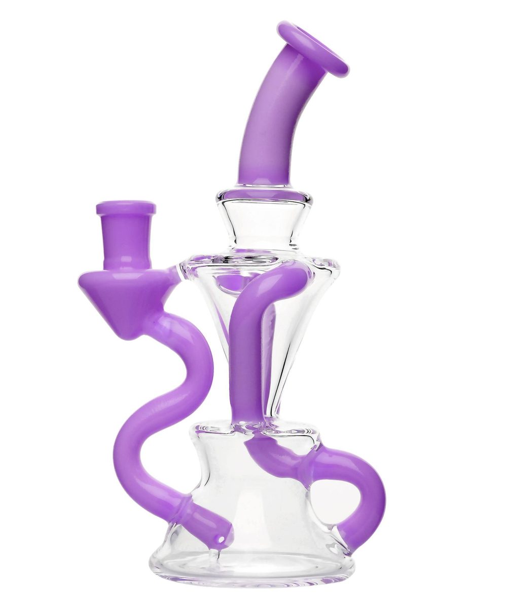 IRIDESCENT GLASS: 6" COLOR ACCENTED DUAL UPTAKE RECYCLER