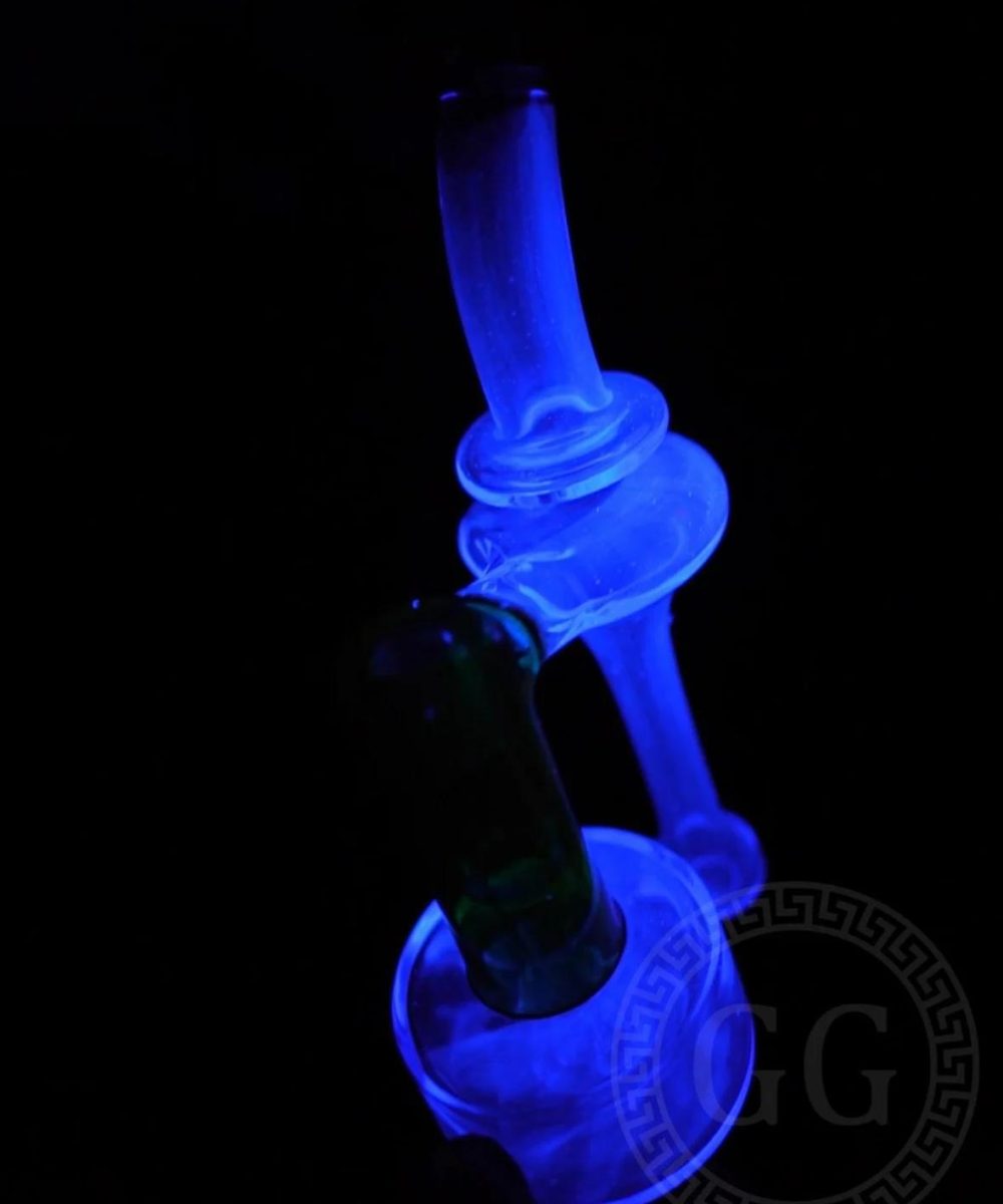 Alternative view of GREEK GLASS: ATOMIC BLUE STARDUST UV AND NORTHSTAR YELLOW RBR