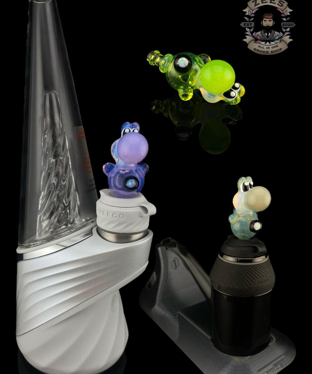 BELLZ GLASS: ENCASED OPAL YOSHI PUFFCO PRO/PROXY JOYSTICK CAP