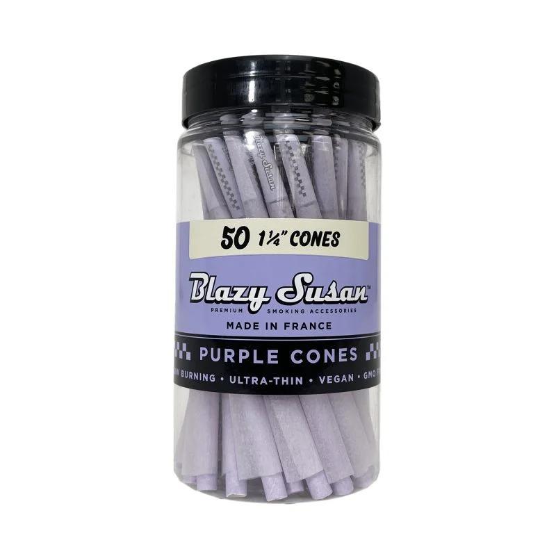 BLAZY SUSAN: 1 1/4 CONES 50CT JAR PURPLE
