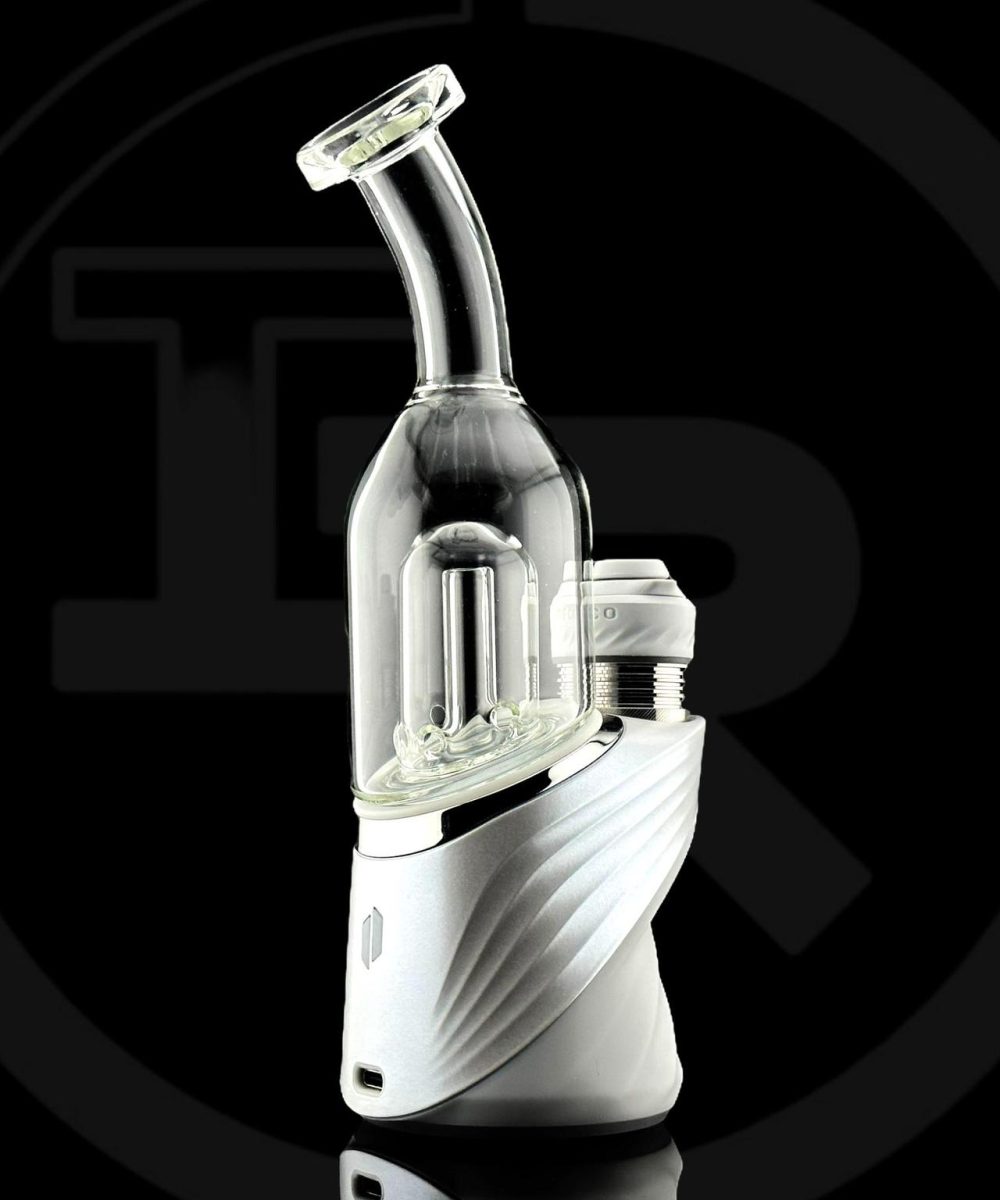 Alternative view of IRIDESCENT GLASS: BENT NECK PUFFCO PEAK ATTACHMENT