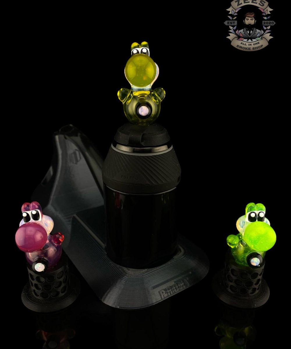 Alternative view of BELLZ GLASS: ENCASED OPAL YOSHI PUFFCO PRO/PROXY JOYSTICK CAP
