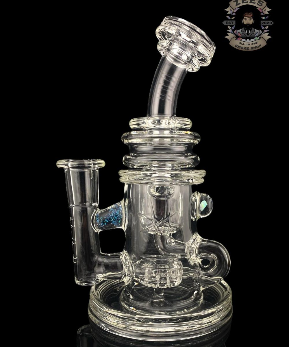 BRONX GLASS: CLEAR ENCASED OPAL INCYCLER #3 14MM