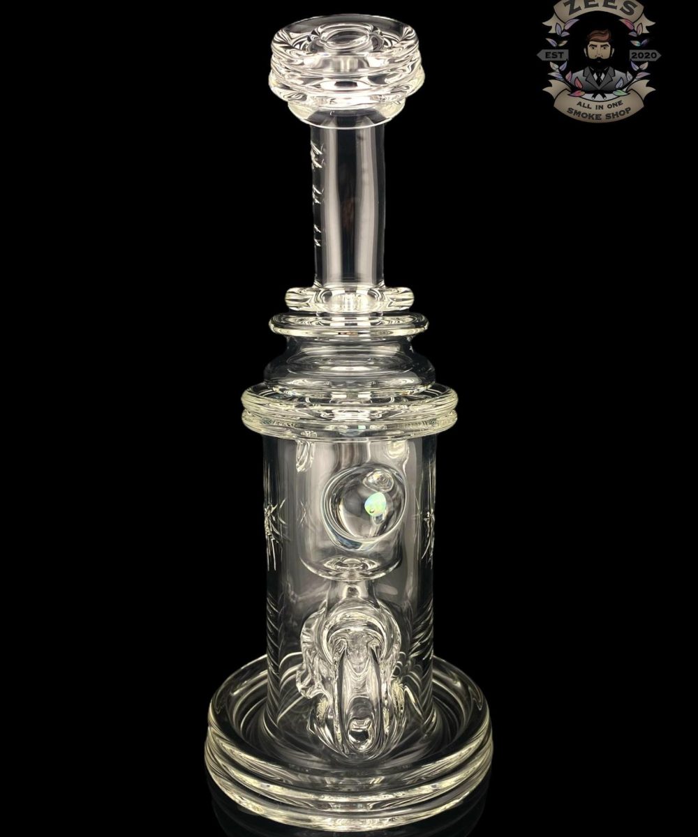 Alternative view of BRONX GLASS: CLEAR ENCASED OPAL INCYCLER #4 14MM