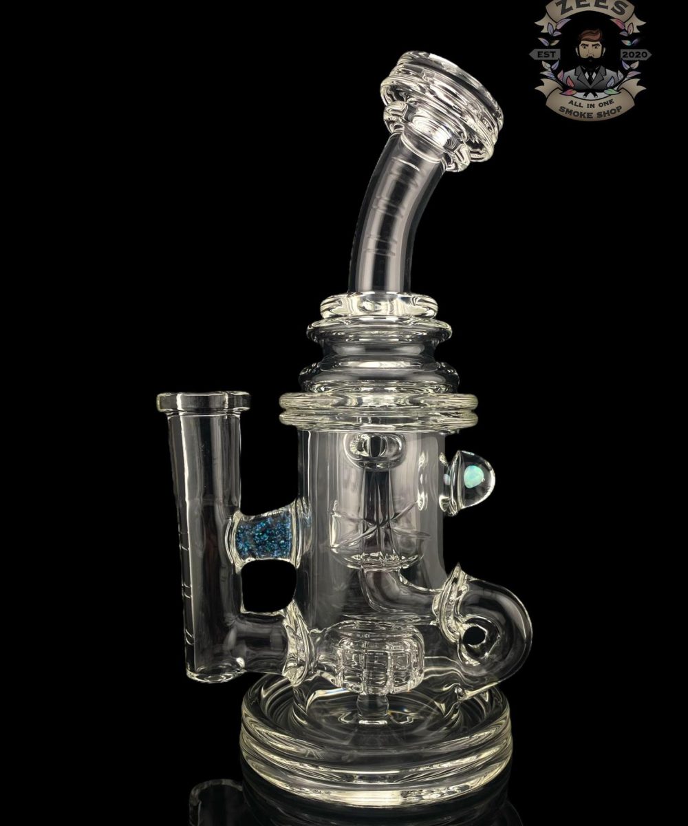 BRONX GLASS: CLEAR ENCASED OPAL INCYCLER #4 14MM