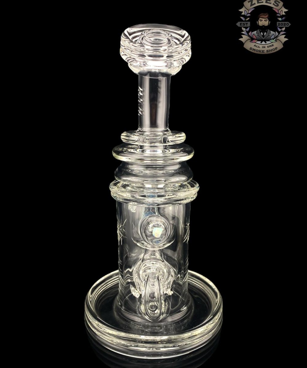 Alternative view of BRONX GLASS: CLEAR ENCASED OPAL INCYCLER #3 14MM