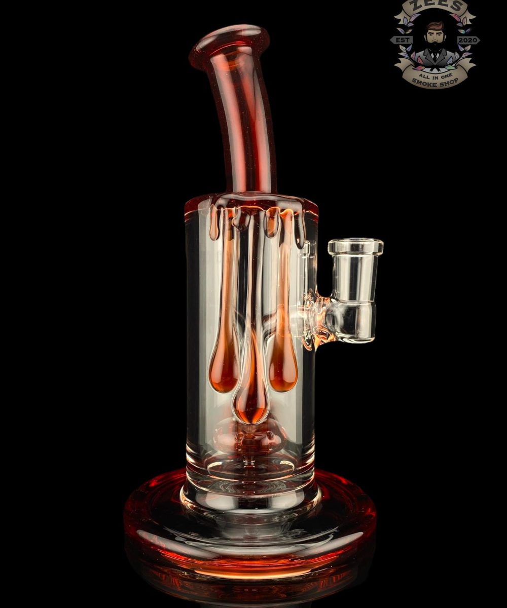 UZZI GLASS: DRIP HANGER #5 RED POMP