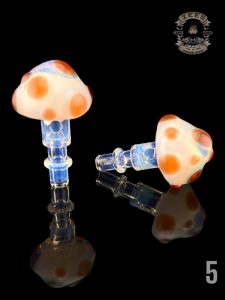 #5 MOONSTONE W/ RED POMP DOTS