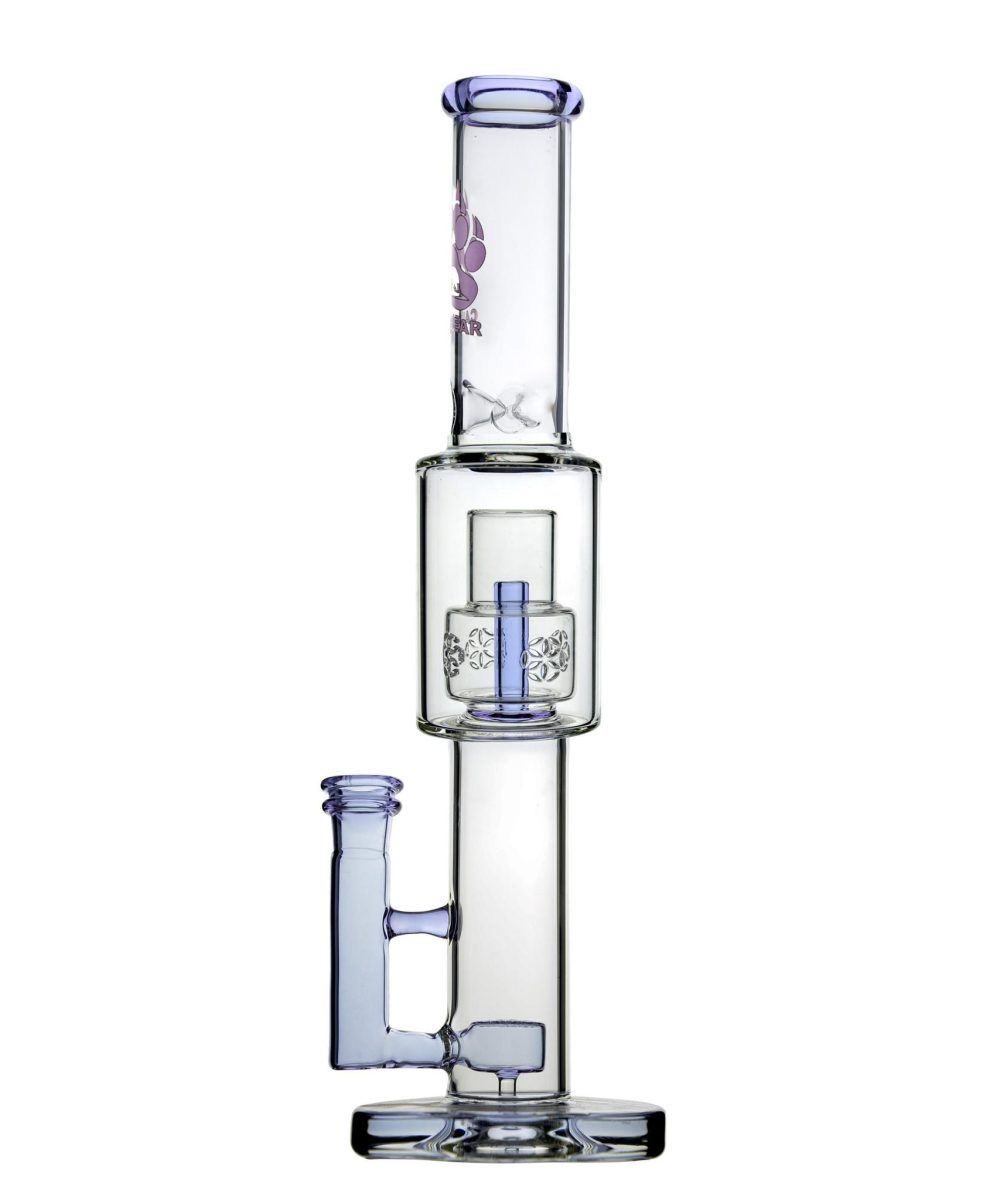 IRIDESCENT GLASS: 16" FLOWER KING STRAIGHT TUBE