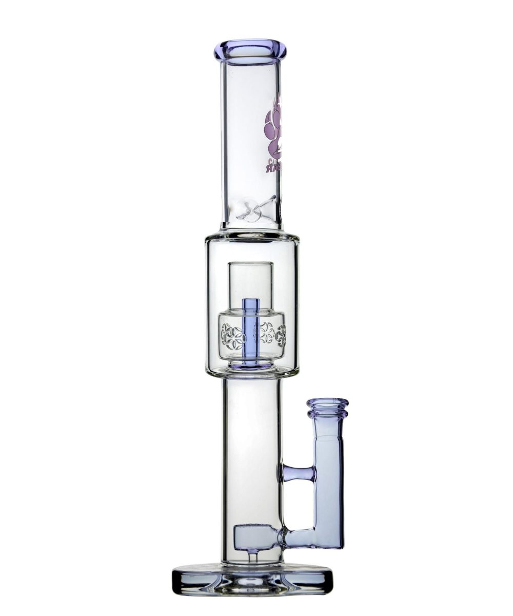 Alternative view of IRIDESCENT GLASS: 16" FLOWER KING STRAIGHT TUBE