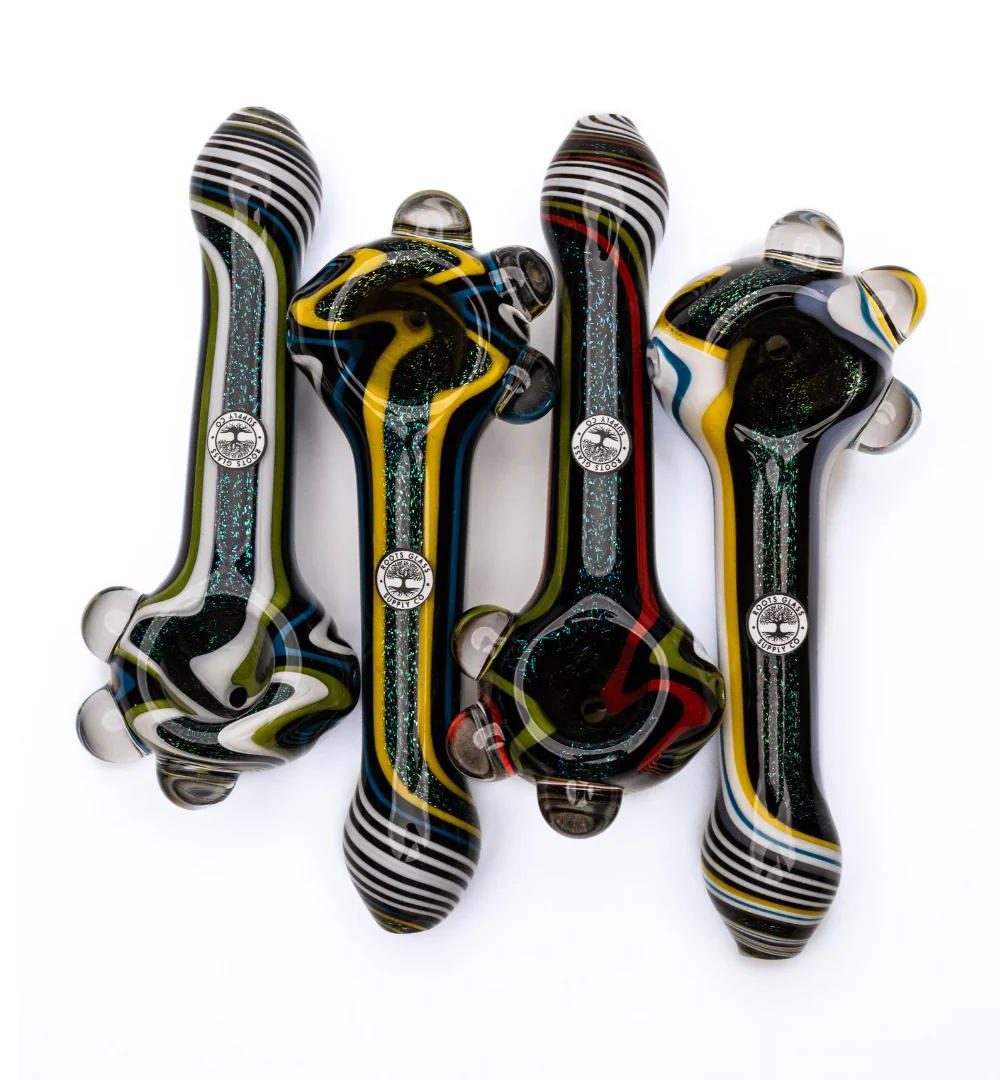ROOTS GLASS: 5" DICHRO HAND PIPE