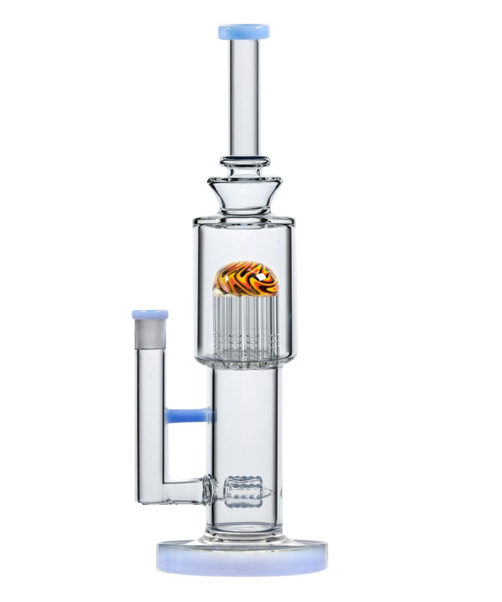 IRIDESCENT GLASS: 16" WIG WAG TREE STRAIGHT TUBE