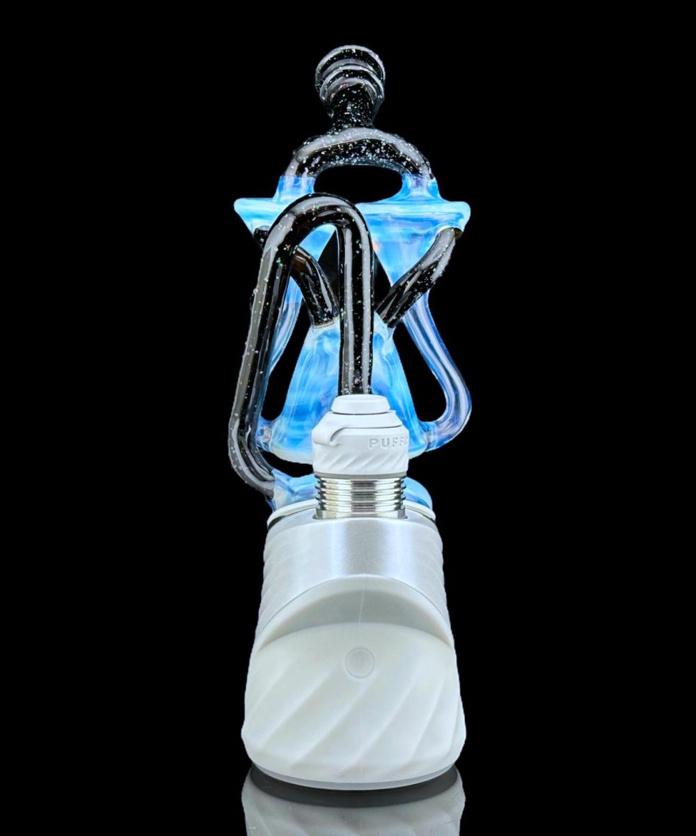 MANCHILD GLASS: DOUBLE FUNNEL RECYCLER PUFFCO PEAK ATTACHMENT