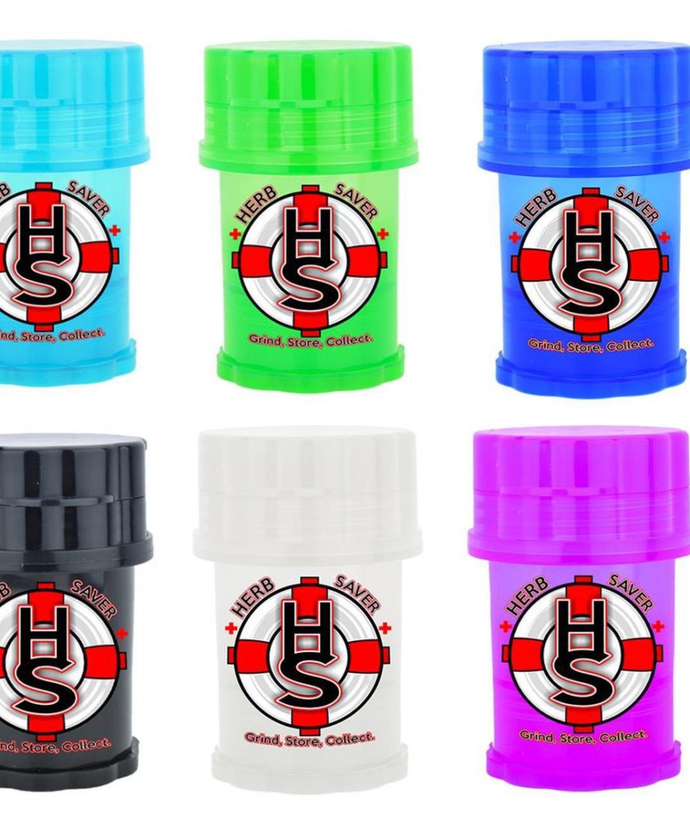 HERB SAVER GRINDER: 1.5" X 2.5" MINI POCKET SIZE HERB GRINDER