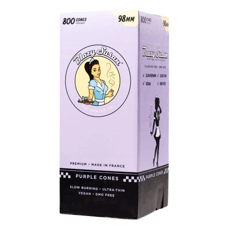 BLAZY SUSAN: 98MM CONES 800CT BOX PURPLE