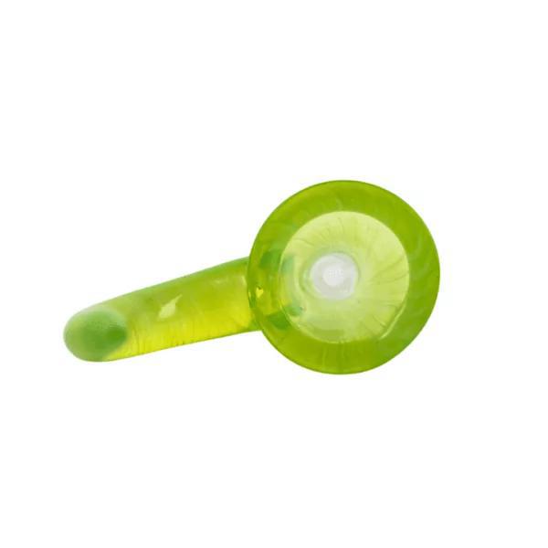Alternative view of ROOTS GLASS: 14MM SLYME REVERSED HORNED BOWL/FLOWER SLIDE