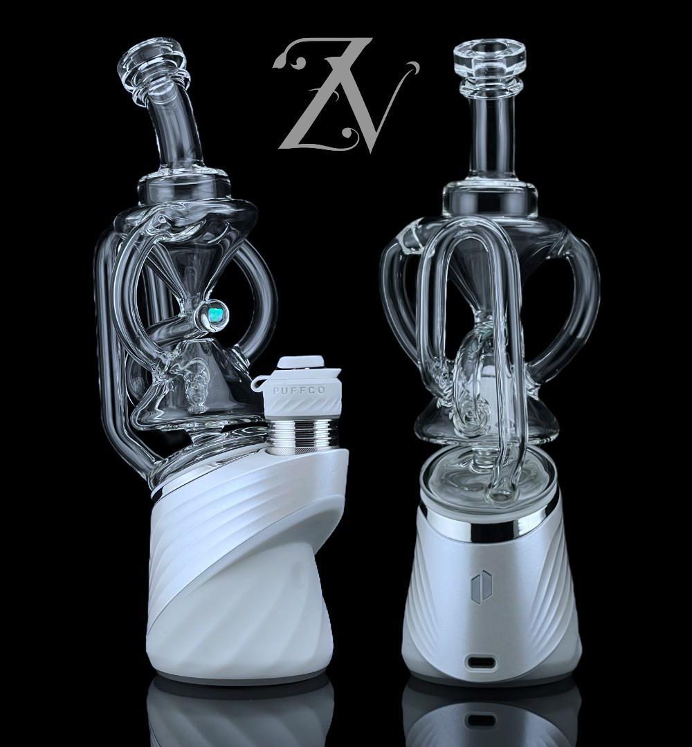IRIDESCENT GLASS: HOURGLASS RECYCLER PUFFCO PEAK ATTACHMENT