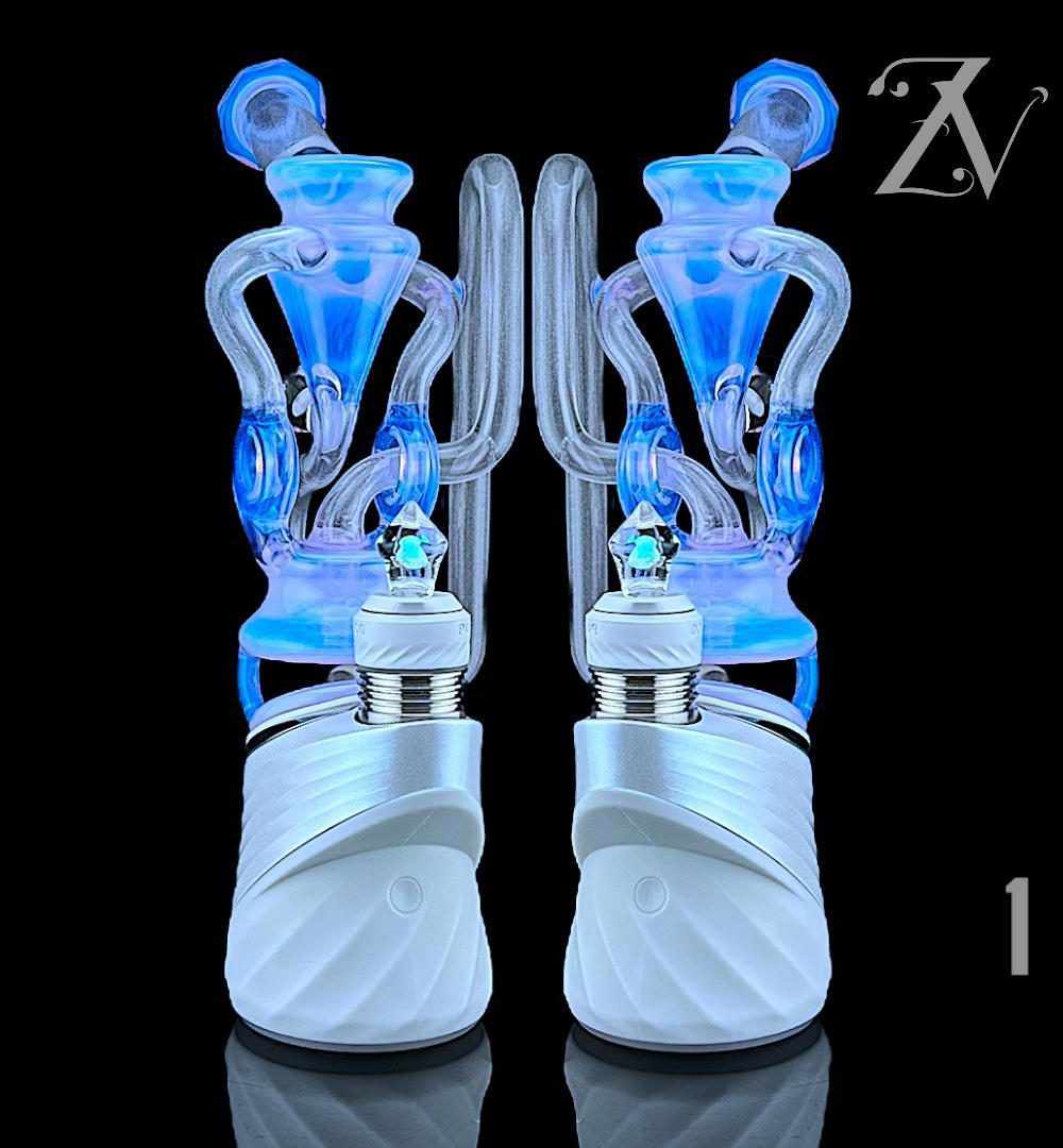 OTW GLASS: COLOR FACETED SET PUFFCO PEAK ATTACHMENT